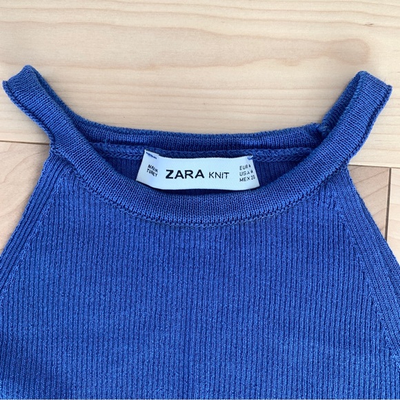 Zara Rib Knit Halter Neck Tank Top - Picture 3 of 4